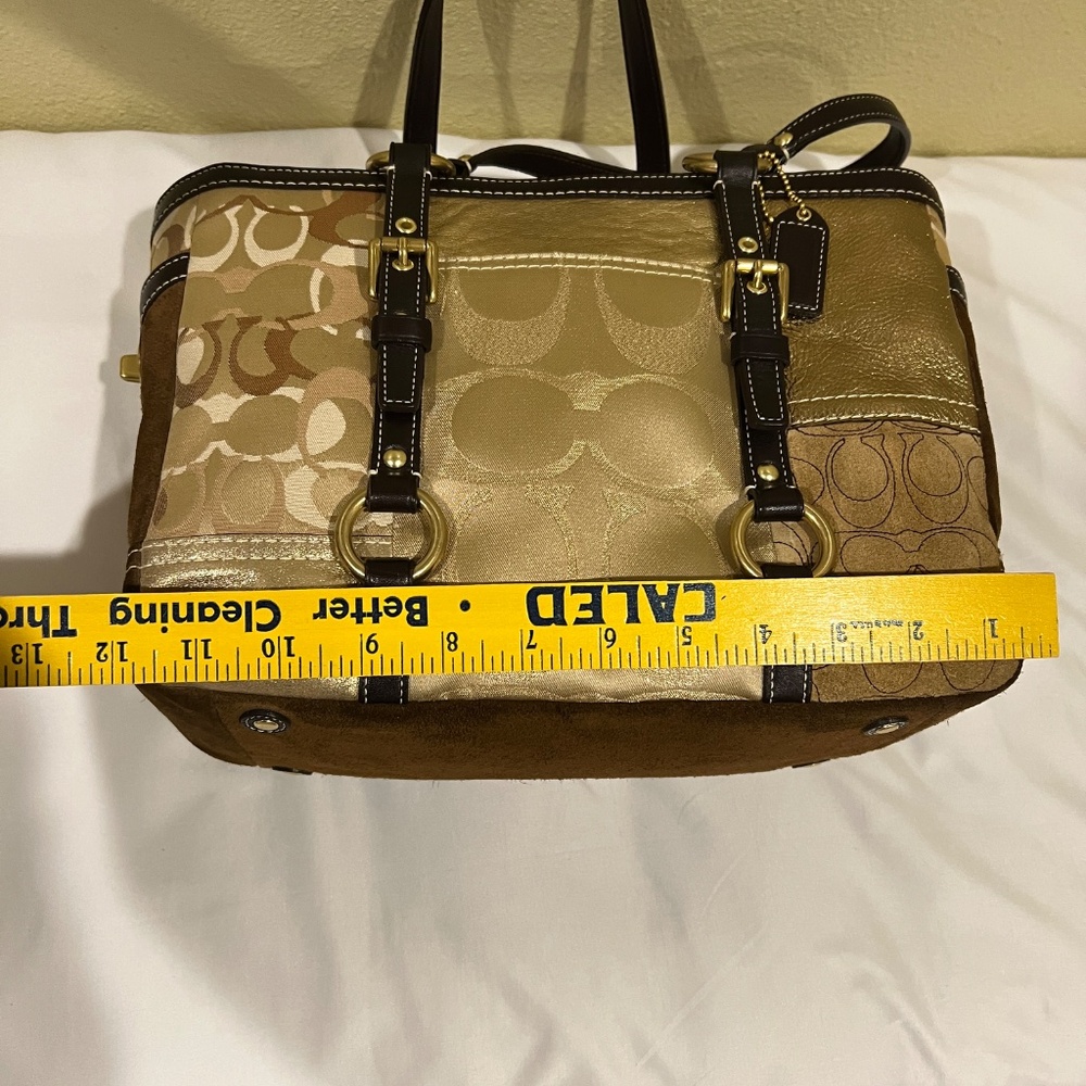 COACH Signature Multicolor Patchwork Tote/Shoulder Shopper Bag - Picture 15 of 16